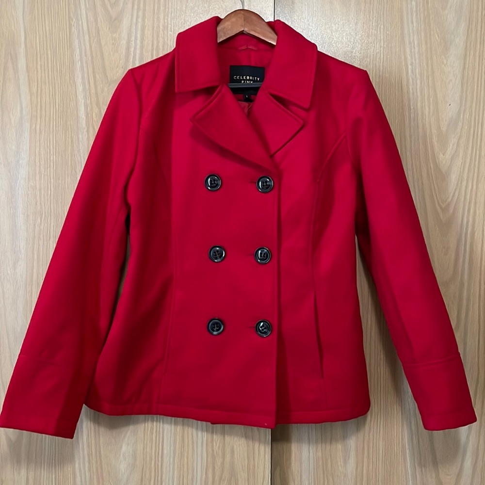 Celebrity Pink front buttons red coat
